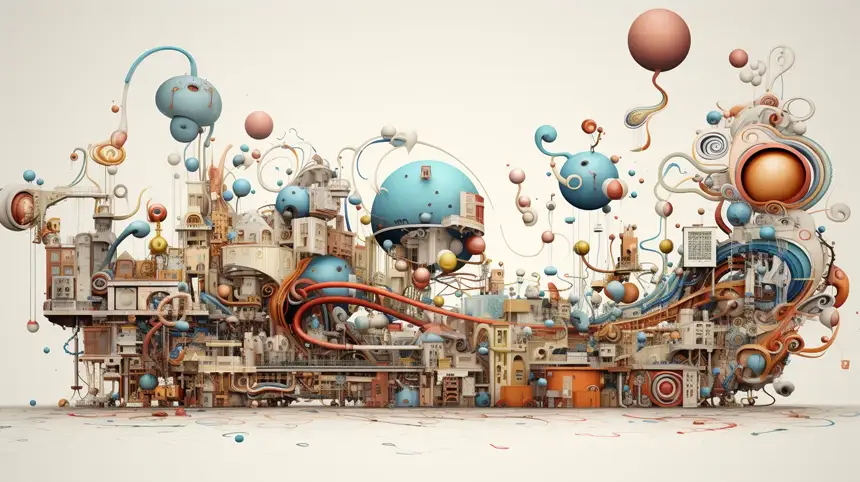 An illustration of many complex components necessary to make a blog post ranking at the top.