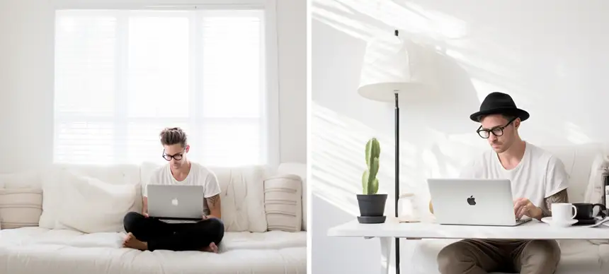 Men writing blog posts.